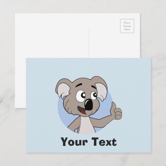 Koala beer cartoon briefkaart (Voorkant / Achterkant)