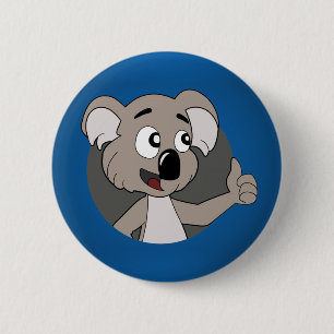 Koala beer cartoon Button