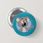 Koala beer cartoon Button (Voorkant /achterkant)