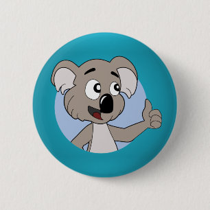 Koala beer cartoon Button