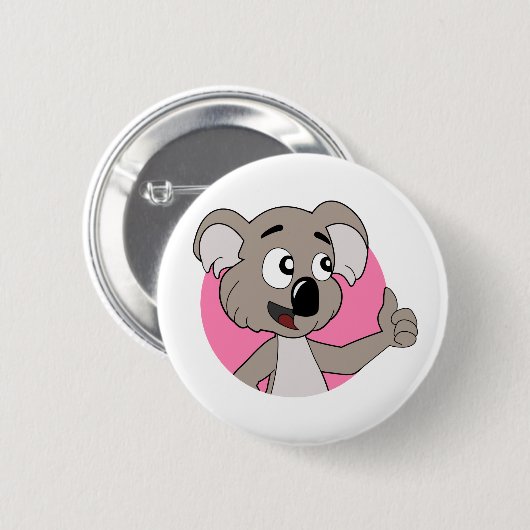 Koala beer cartoon Button (Voorkant /achterkant)