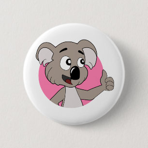Koala beer cartoon Button