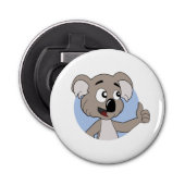 Koala beer cartoon flesopening button flesopener (Voorkant)