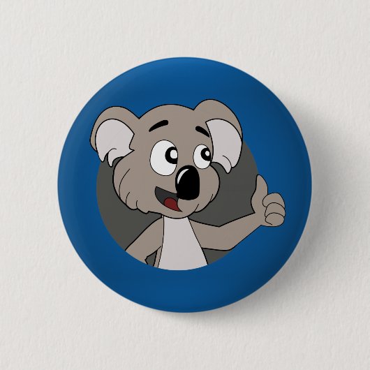 Koala beer cartoon knop ronde button 5,7 cm (Voorkant)