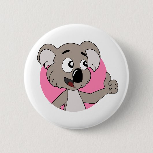 Koala beer cartoon knop ronde button 5,7 cm (Voorkant)