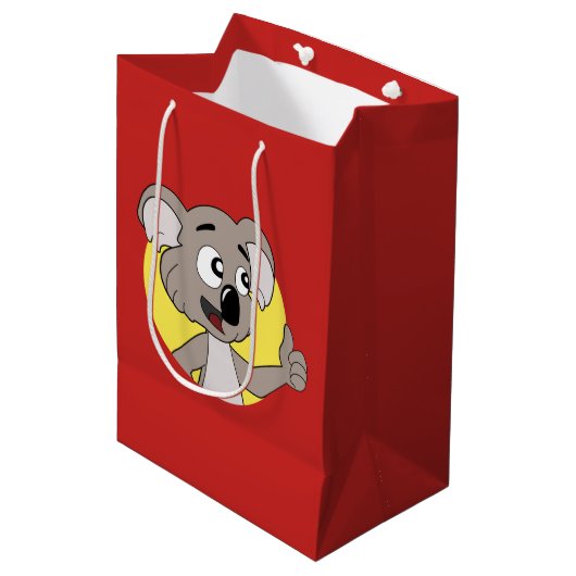 Koala beer cartoon medium geschenktas medium cadeauzakje (Voorkant Gekanteld)