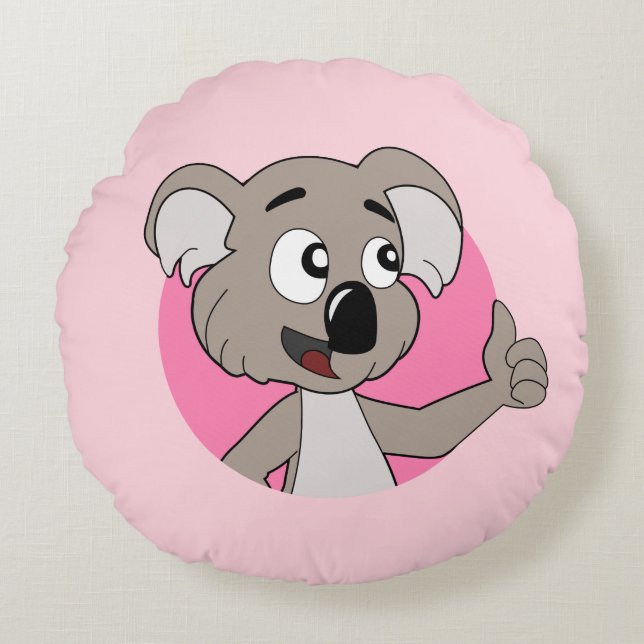 Koala beer cartoon rond kussen (Voorkant)