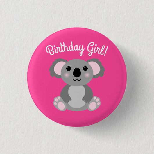 Koala Beer Cute Kind Birthday Girl Ronde Button 3,2 Cm (Voorkant)