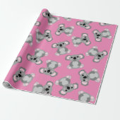 Koala Beer Cute Kind Birthday Party Cadeaupapier (Uitgerold)
