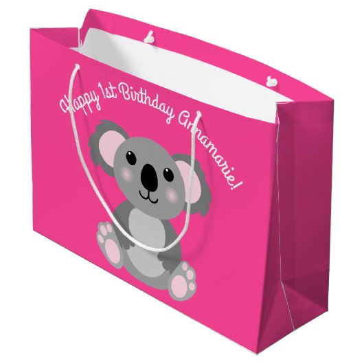 Koala Beer Cute Kind Birthday Party Groot Cadeauzakje (Achterkant Gekanteld)