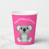 Koala Beer Cute Kind Birthday Party Papieren Bekers (Achterkant)