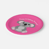 Koala Beer Cute Kind Birthday Party Papieren Bordje (Gekanteld)