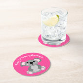 Koala Beer Cute Kind Birthday Party Ronde Kartonnen Onderzetter (Insitu)