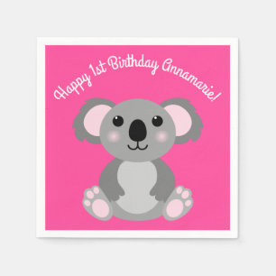 Koala Beer Cute Kind Birthday Party Servet