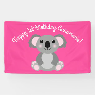 Koala Beer Cute Kind Birthday Party Spandoek