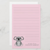 Koala Beer Cute Kind Briefpapier (Voorkant / Achterkant)