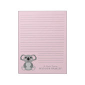 Koala Beer Cute Kind Persoonlijk Briefpapier Notit Notitieblok (Linkerzijde)