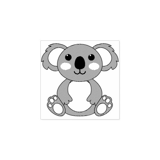 Koala Beer Cute Kind Rubberstempel (Afrduk)