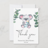Koala beer dank u baby shower bedankkaart (Voorkant)
