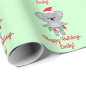 Koala Beer Decorating voor kerstnaam Aanpassen Cadeaupapier (Rol Hoek)