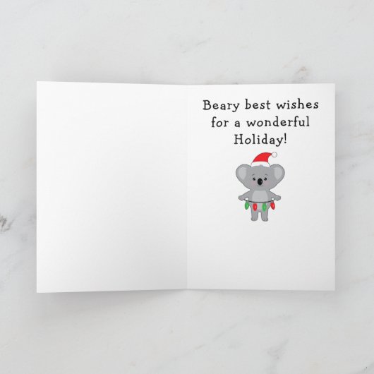 Koala Beer Decorting voor kerstvrienden Kaart (Binnen)