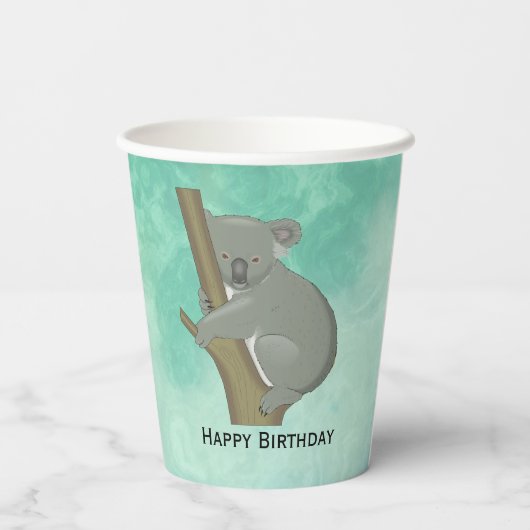 Koala Beer Design Paper Cups Papieren Bekers (Achterkant)