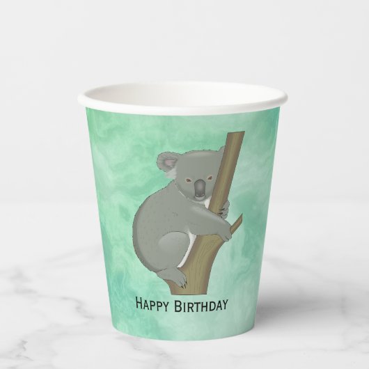 Koala Beer Design Paper Cups Papieren Bekers (Voorkant)