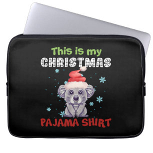 Koala Beer Dit Is Mijn Kerst Pyjama Shirt Laptop Sleeve