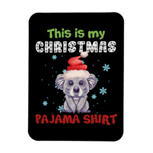 Koala Beer Dit Is Mijn Kerst Pyjama Shirt Magneet