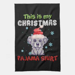 Koala Beer Dit Is Mijn Kerst Pyjama Shirt Theedoek