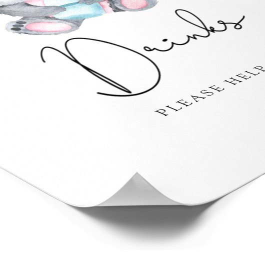 Koala Beer Drinken helpen jezelf Poster (Hoek)