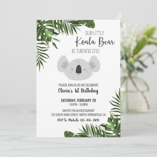 Koala Beer eerste uitnodiging (Staand voorkant)