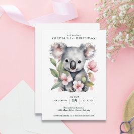 Koala Beer eerste verjaardag Kaart