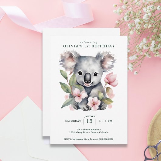 Koala Beer eerste verjaardag Kaart