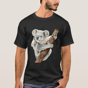 Koala Beer en Baby realistische Waterverf T-shirt