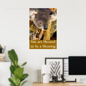 Koala-Beer en -bericht_ Poster (Thuiskantoor)