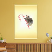 Koala Beer en Joey Cub Candy Cane Canvas Afdruk (Insitu (Woonkamer))