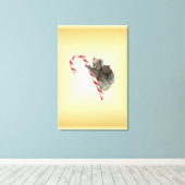 Koala Beer en Joey Cub Candy Cane Canvas Afdruk (Insitu (Houten vloer))