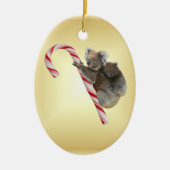 Koala Beer en Joey Cub Candy Cane Keramisch Ornament (Voorkant)