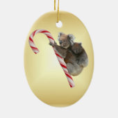 Koala Beer en Joey Cub Candy Cane Keramisch Ornament (Achterkant)