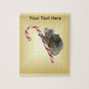Koala Beer en Joey Cub Candy Cane Legpuzzel