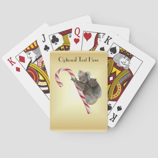 Koala Beer en Joey Cub Candy Cane Speelkaarten (Achterkant)