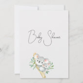 Koala Beer en Joey Foliage Baby shower Invitation Kaart (Achterkant)