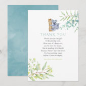 Koala Beer Eucalyptus Bladeren Baby Shower Bedankt (Voorkant / Achterkant)