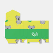 Koala beer geel patroon bedankdoosjes (Uitgevouwen)