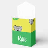 Koala beer geel patroon bedankdoosjes (Geopend)