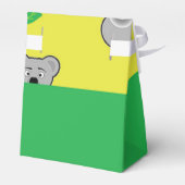 Koala beer geel patroon bedankdoosjes (Achterkant)
