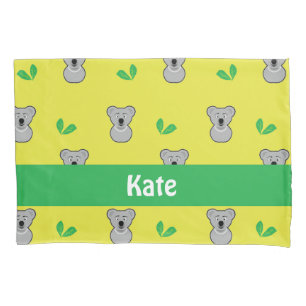 Koala beer geel patroon kussensloop
