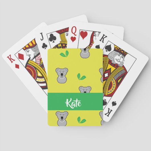 Koala beer geel patroon pokerkaarten (Achterkant)