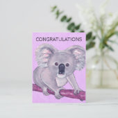 Koala Beer gefeliciteerd Briefkaart (Staand voorkant)